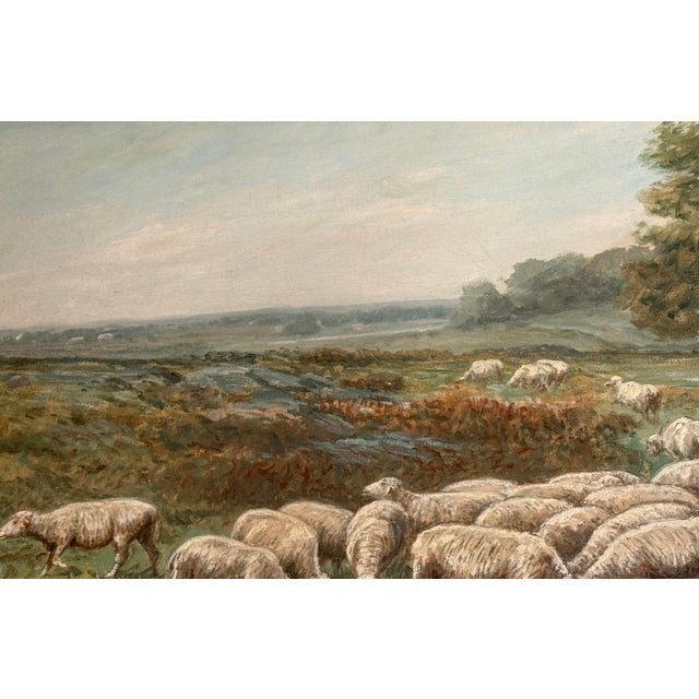 American G. A. Hays American Sheep Pasture Landscape Oil Painting, Circa 1900. For Sale - Image 3 of 13