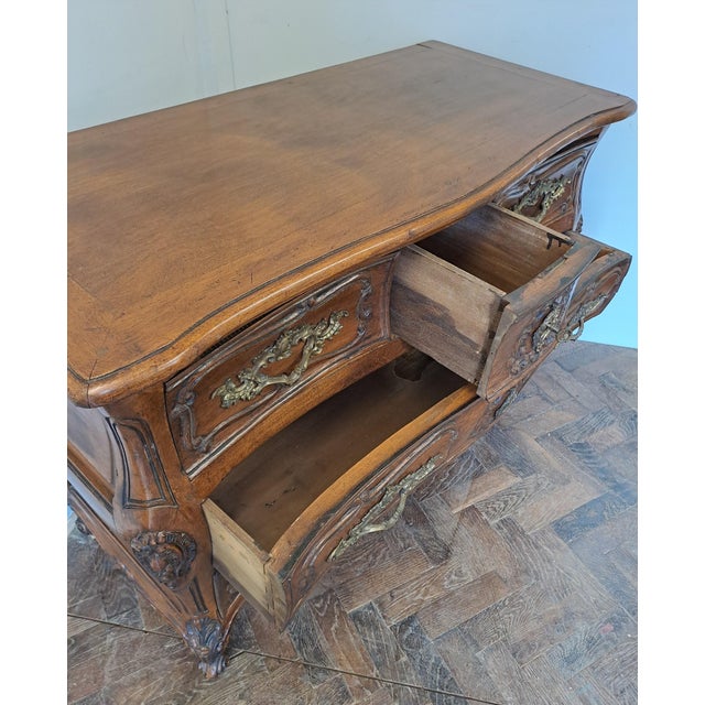 French Louis XV Style Walnut Commode, 1920s For Sale - Image 3 of 7