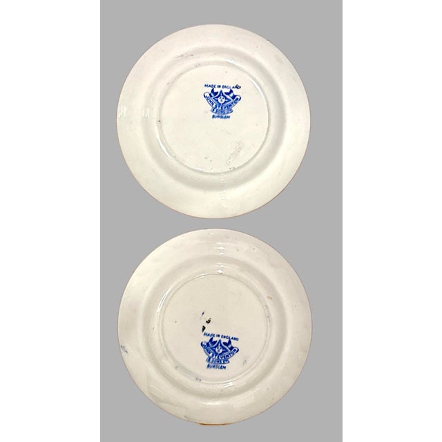 1920's Burslem Blue & White Plates - Set of 4 For Sale - Image 9 of 12