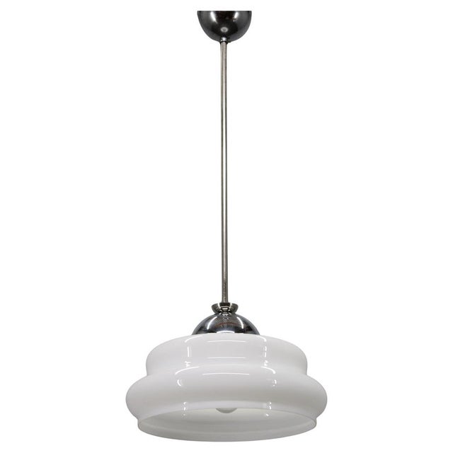 Mid-Century Italian Glass and Chrome Pendant Lamp, 1960s For Sale - Image 10 of 10