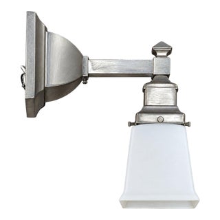 Vintage Rejuvenation Modern Style Frosted Glass Wall Sconce For Sale