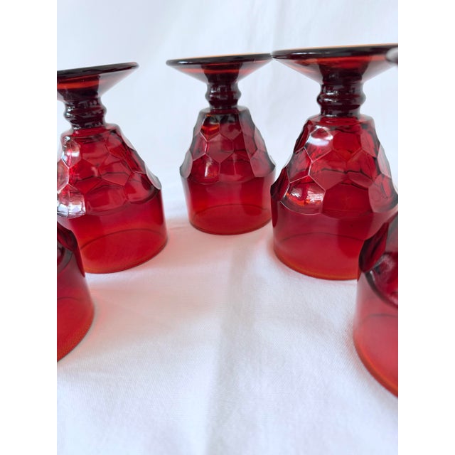 Viking Glass Company 1960s Viking Mid Century, Georgian Low Footed Goblets - Set of 5 For Sale - Image 4 of 8
