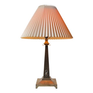 Art Deco Black Widow Table Lamp in Bronze, 1930s For Sale