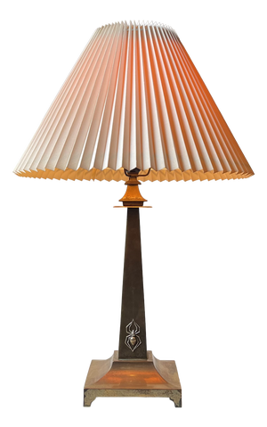 Art Deco Black Widow Table Lamp in Bronze, 1930s