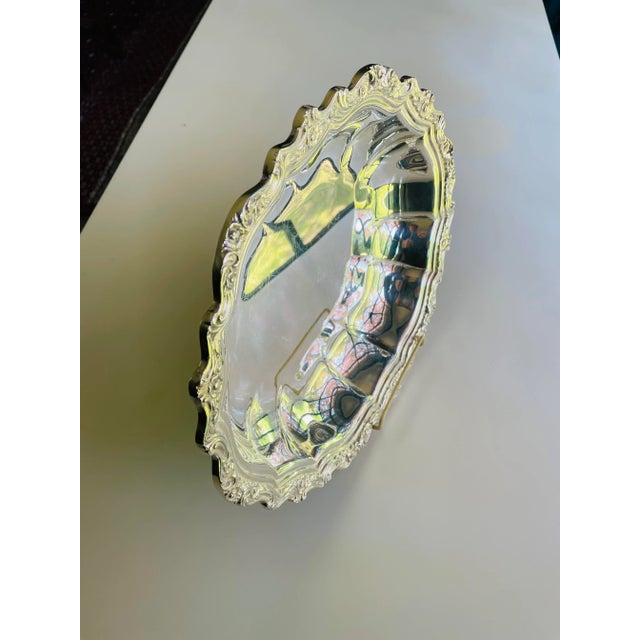 Vintage Silverplate Rose Decoration Oval Serving Dish / Bowl For Sale In New York - Image 6 of 7