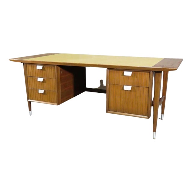 Mid 20th Century Finished Back Executive Mid-Century Desk For Sale
