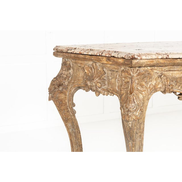 Small 18th Century Italian Silver Gilt Console Table For Sale - Image 4 of 12