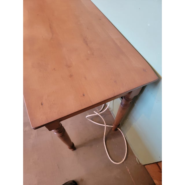 Victorian Antique Pine Table With Drawer From England - Circa 1850 For Sale - Image 3 of 10