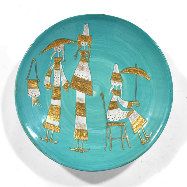 Mid-Century Modern Italian Ceramic Charger Attributed to Fratelli Fanciullacci For Sale - Image 3 of 9
