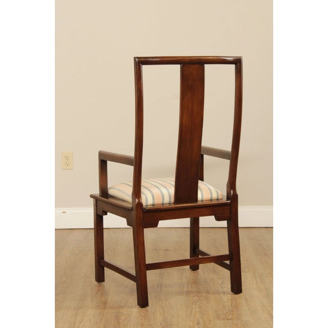 Martin Industries Vintage Pair Asian Yoke Back Armchairs For Sale - Image 9 of 13