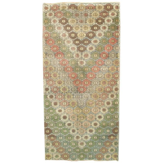 A one of a kind mid-century handmade Turkish Anatolian rug. Measures: 3'5'' x 7'3''