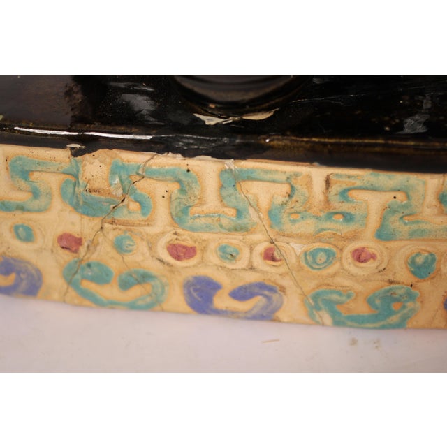 Chinese Elephant Form Polychrome Decorated Stoneware Garden Seat For Sale - Image 10 of 10