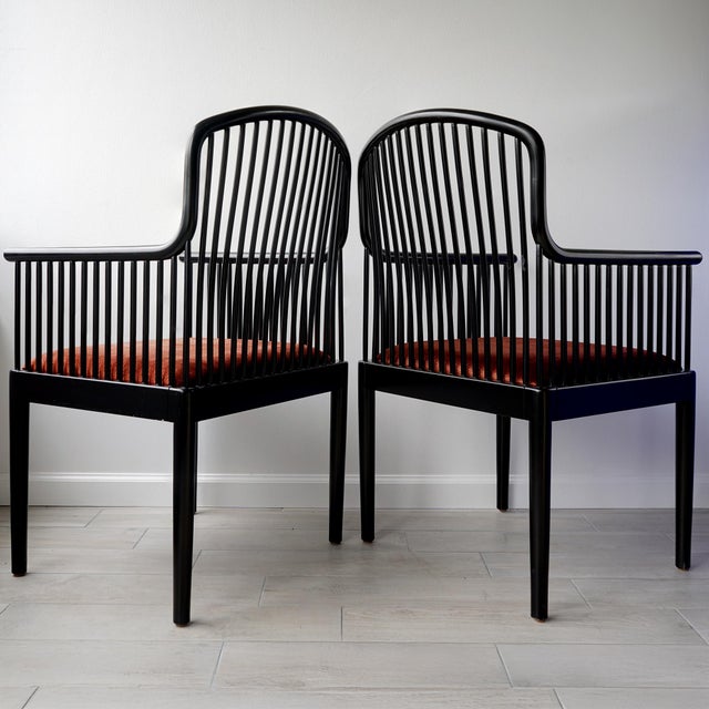 Stendig Vintage Stendig "Andover" Pair of Arm Chairs in Copper Rust Velvet For Sale - Image 4 of 18