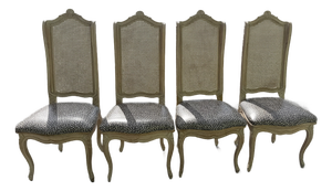 Mid 20th Century Louis XV Style Dining Chairs Featuring Cane Backs Set of 4