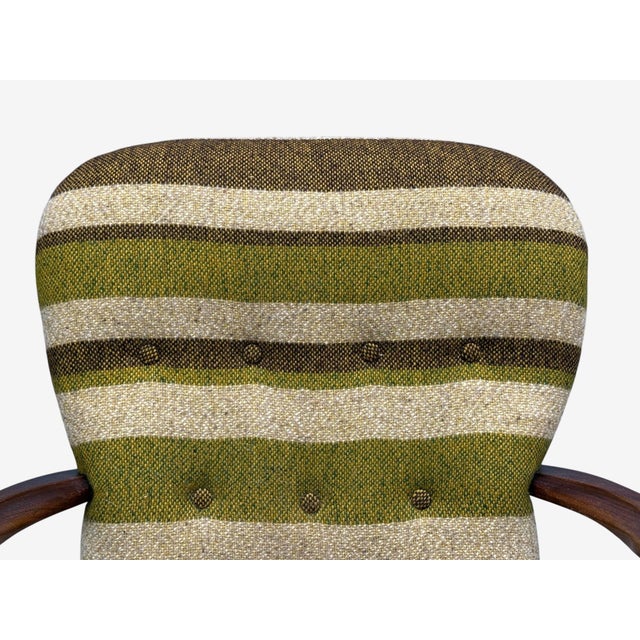Philip Arctander Style, Lounge Chair, Wool, Walnut, Denmark, 1940s For Sale - Image 4 of 11