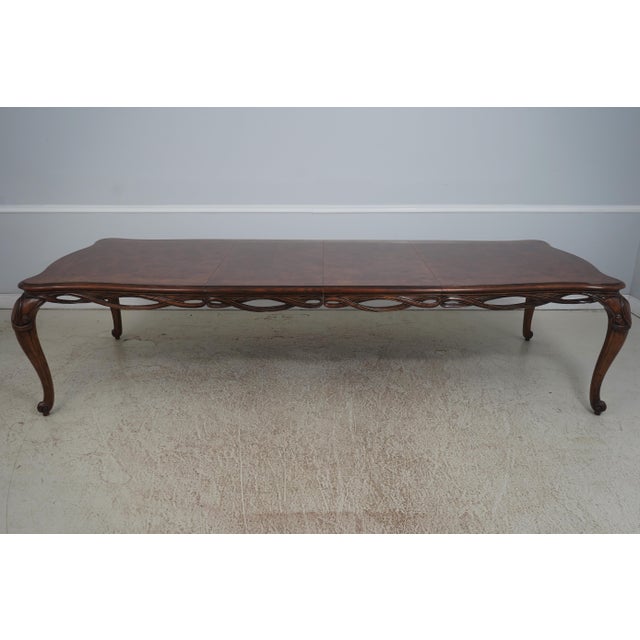 Henredon French Style Walnut Dining Room Table For Sale - Image 9 of 18