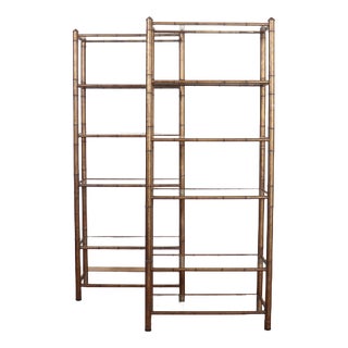 Scottish Faux Bamboo Shelves, 1960s, Set of 2 For Sale