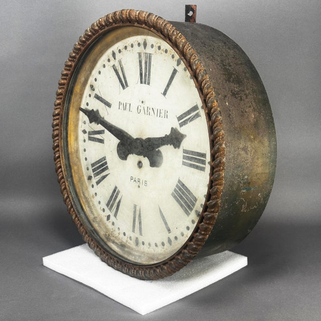 Superb example of a late 19th century Paul Garnier single-faced railroad station wall clock. The serial number 15597 is...