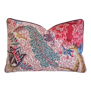 Designer French Pierre Frey Botanical Floral Feather/Down Pillow 20" X 14" For Sale