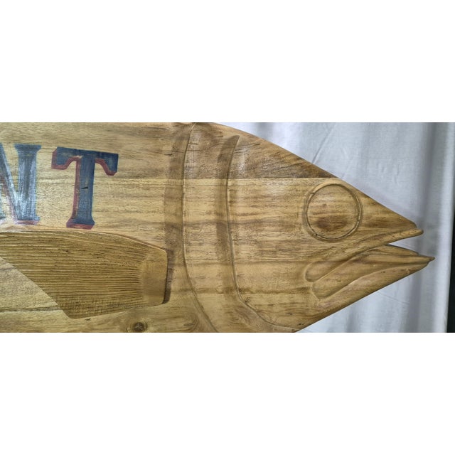 Brown Trident Sushi Bar Carved Trade Sign For Sale - Image 8 of 12