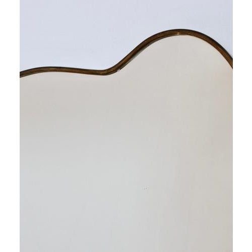 Mid-Century Modern Italian Wall Mirror with Brass Frame, 1960s For Sale - Image 6 of 12