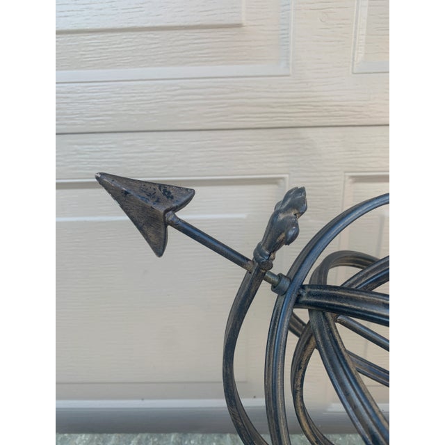 Maitland - Smith Vintage French Country Iron Garden Armillary Sundial, Classic English Garden Decor For Sale - Image 4 of 10