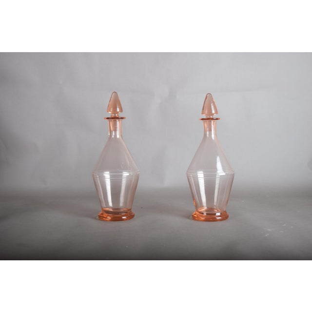 1960s French Pink Glass Carafes with Stoppers, 1960s, Set of 2 For Sale - Image 5 of 11