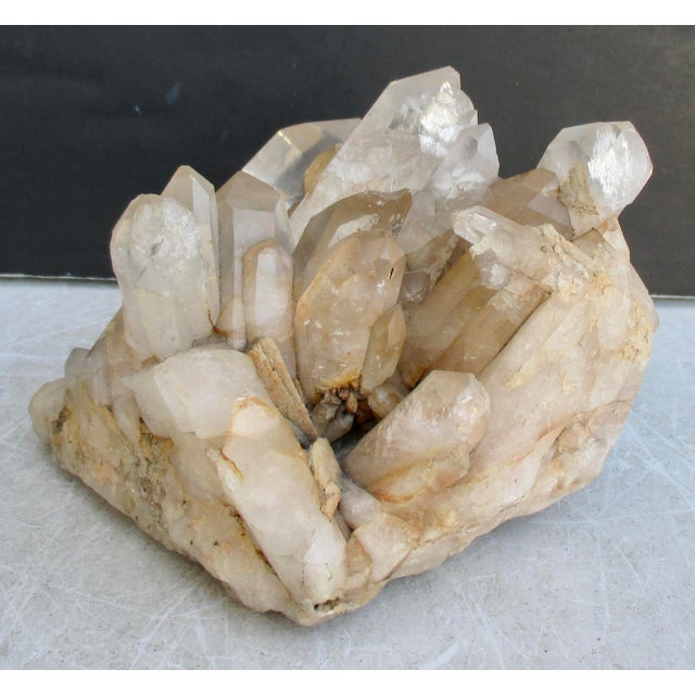 Contemporary Natural Specimen Cluster of Rock Quartz Crystals For Sale - Image 3 of 10