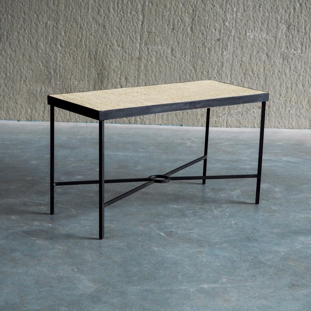 Minimalist Metal Side Tables with Plaster-Fiber Tops, 1960s, Set of 2 For Sale - Image 17 of 18