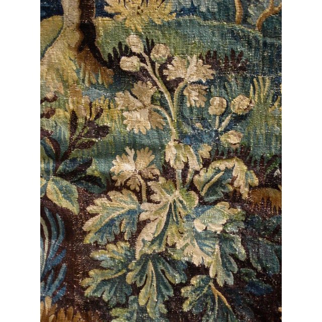Flemish Verdure Tapestry Wall Hanging 18 Century For Sale - Image 11 of 13