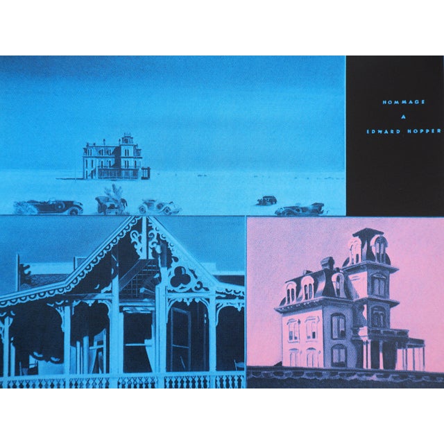 Modern Jacques Monory, Tribute to Edward Hopper, 1976, Silkscreen For Sale - Image 3 of 4