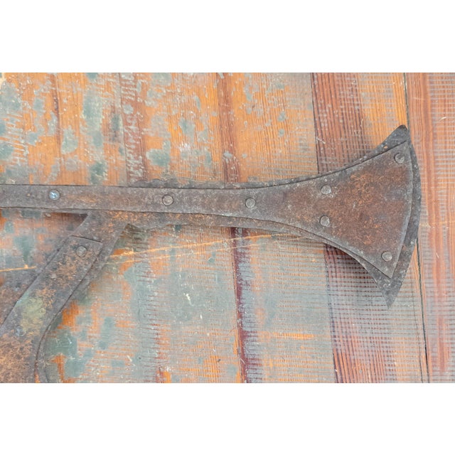 Early 20th Century Primitive Folk Art Sheet Metal Weathervane of Triton For Sale - Image 4 of 15
