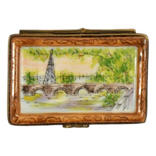 Limoges Paris Scene Puzzle Accent Box For Sale