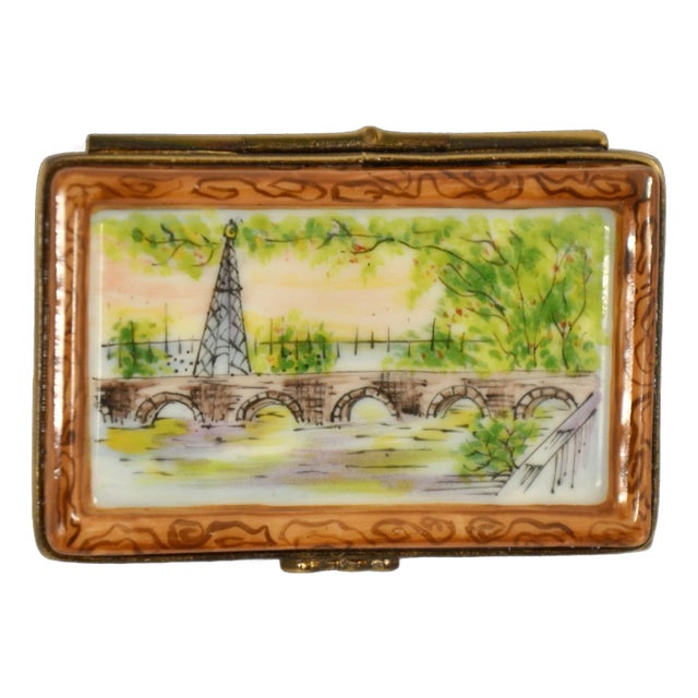 Limoges Paris Scene Puzzle Accent Box For Sale