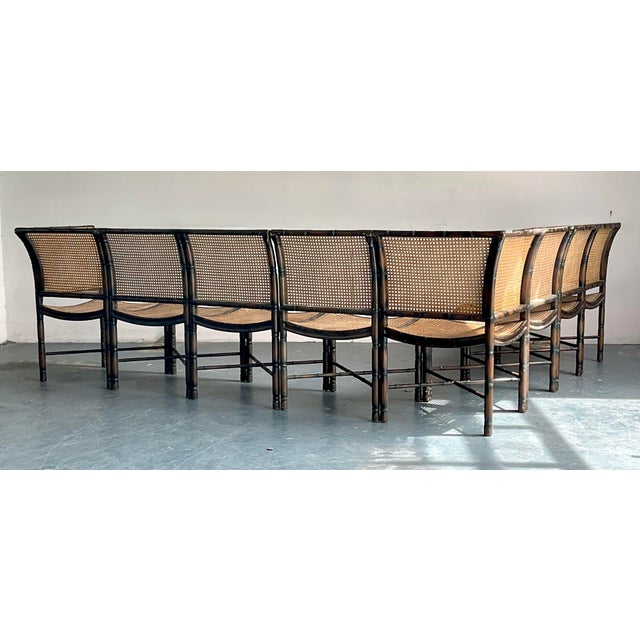 Vintage Boho Cane Sectional Sofa After Palecek For Sale - Image 9 of 10