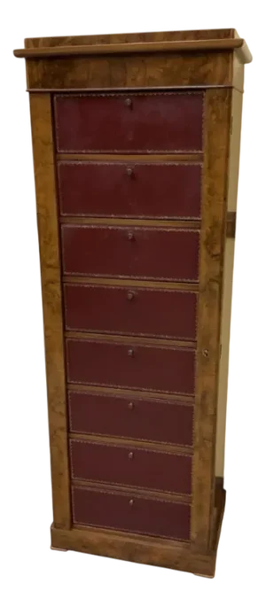 Antique Art Nouveau Archive Cabinet in Walnut Root Wood, 1890s