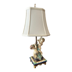 Vintage Porcelain Cherub Table Lamp