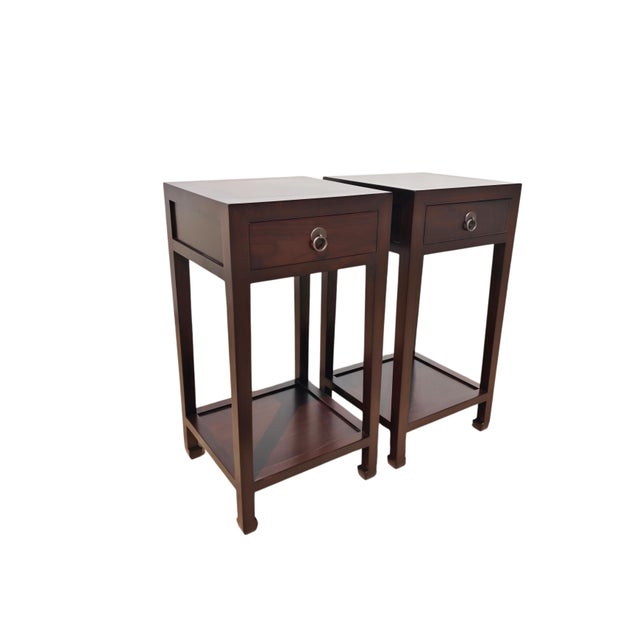 Pair of Asian Elm Accent Tables For Sale - Image 4 of 6
