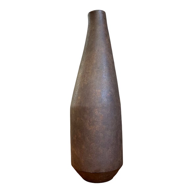 Vintage Tall Earthenware Vessel For Sale