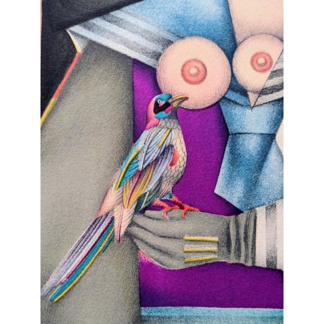Richard Lindner, Woman with Bird, 1970s, Lithograph For Sale - Image 6 of 9