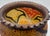 Gold Vintage Jeweled Mosaic Pedestal Bowl and 3 Candleholders Gold Amber For Sale - Image 8 of 13