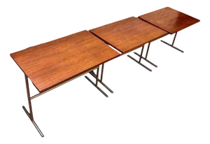 Rosewood Veneer Tables by Rincklake van Endert, 1960s, Set of 3