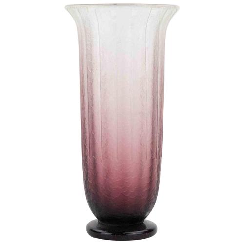 Art Deco Glass Vase by Schneider, 1930s For Sale - Image 6 of 6