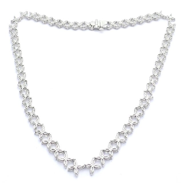 Contemporary Tiffany & Co. Victoria Platinum Graduated Marque Shape Diamond Necklace For Sale - Image 3 of 16