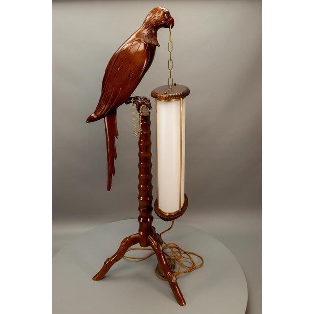 Italian Mid-Century Modern Parrot Floor Lamp Lantern attributed to Aldo Tura, 1950s For Sale - Image 10 of 18