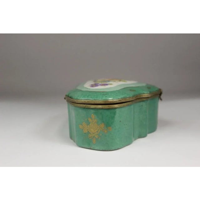 Porcelain Box with Flower Decoration, 1940s For Sale - Image 12 of 13