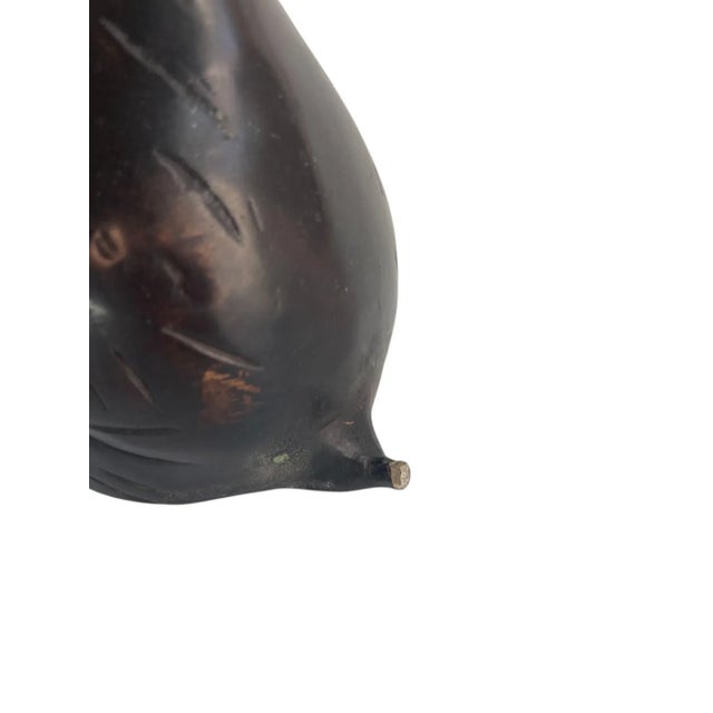 Metal Large Solid Brass Elephant Figurine For Sale - Image 7 of 10