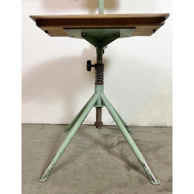Industrial Green Workshop Chair, 1950s For Sale - Image 10 of 18