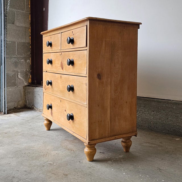 Antique English Pine Honey Tone Dresser Chest of Drawers - 1870 For Sale - Image 4 of 10