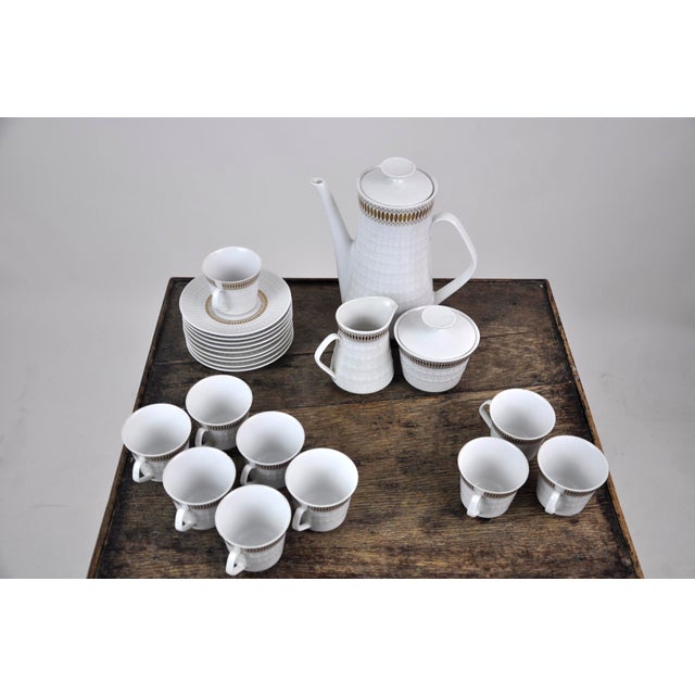 Winterling Marktleuthen Bavaria MidCentury Modern Embossed Diamonds Coffee Pot Porcelain 23